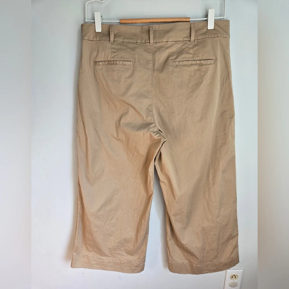 RALPH LAUREN Tan Wide Leg Cotton Trousers with Belt - Picture 11 of 11